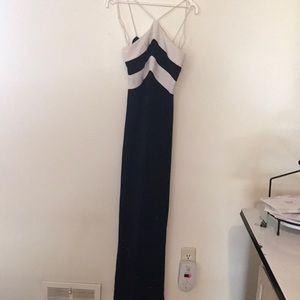 Spaghetti strap evening gown